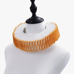 NWOT Gold/Orange and White Women's clown costume collar